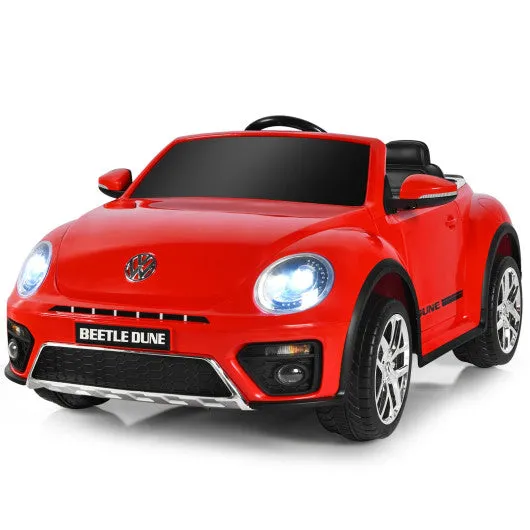 12V Licensed Volkswagen Beetle Kids Ride On Car with Remote Control-Red