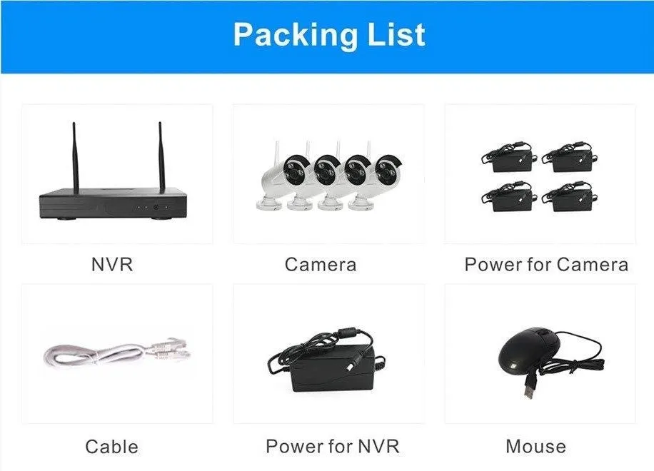 4 Channel HD  DVR & CCTV Wireless Outdoor Camera's Indoor-Outdoor Waterproof