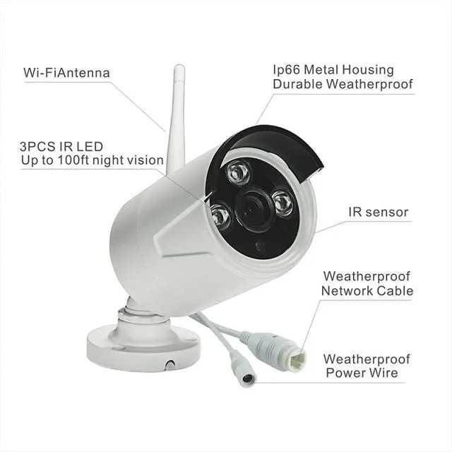 4 Channel HD  DVR & CCTV Wireless Outdoor Camera's Indoor-Outdoor Waterproof