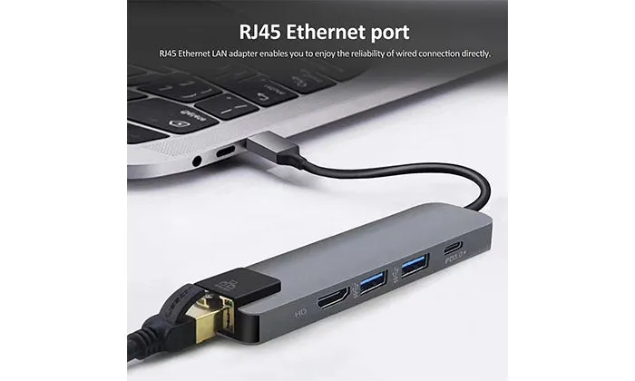 5-IN-1 USB C Hub Type-C Docking Station