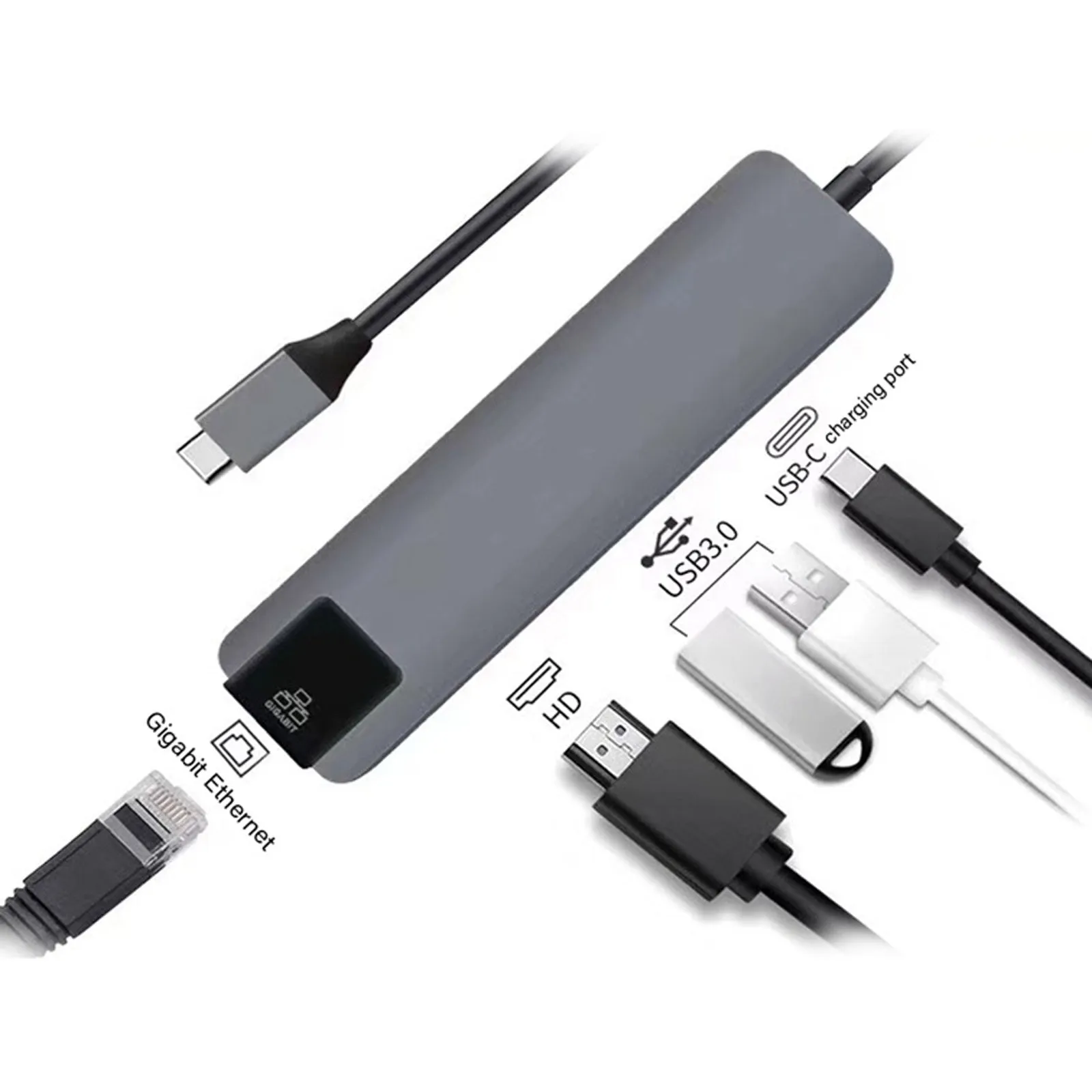 5-IN-1 USB C Hub Type-C Docking Station