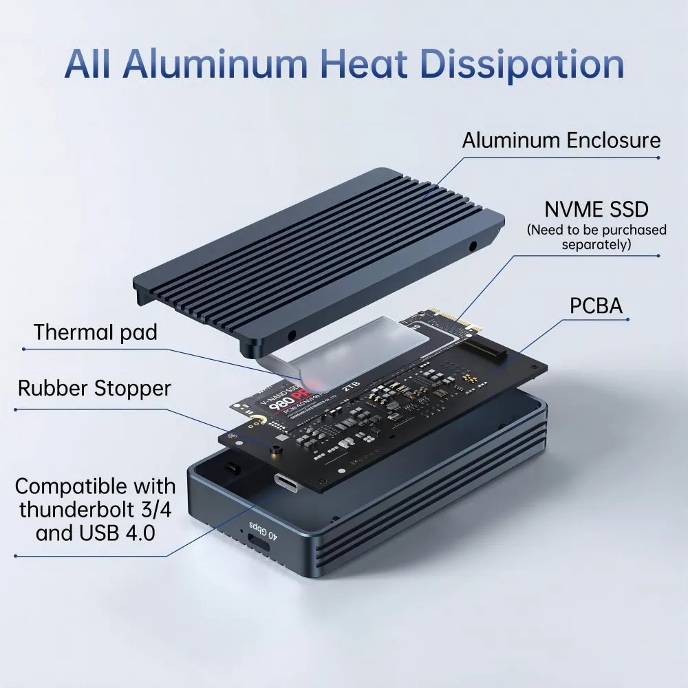 Acasis 40Gbps Thunderbolt 3 M.2 NVMe SSD Enclosure