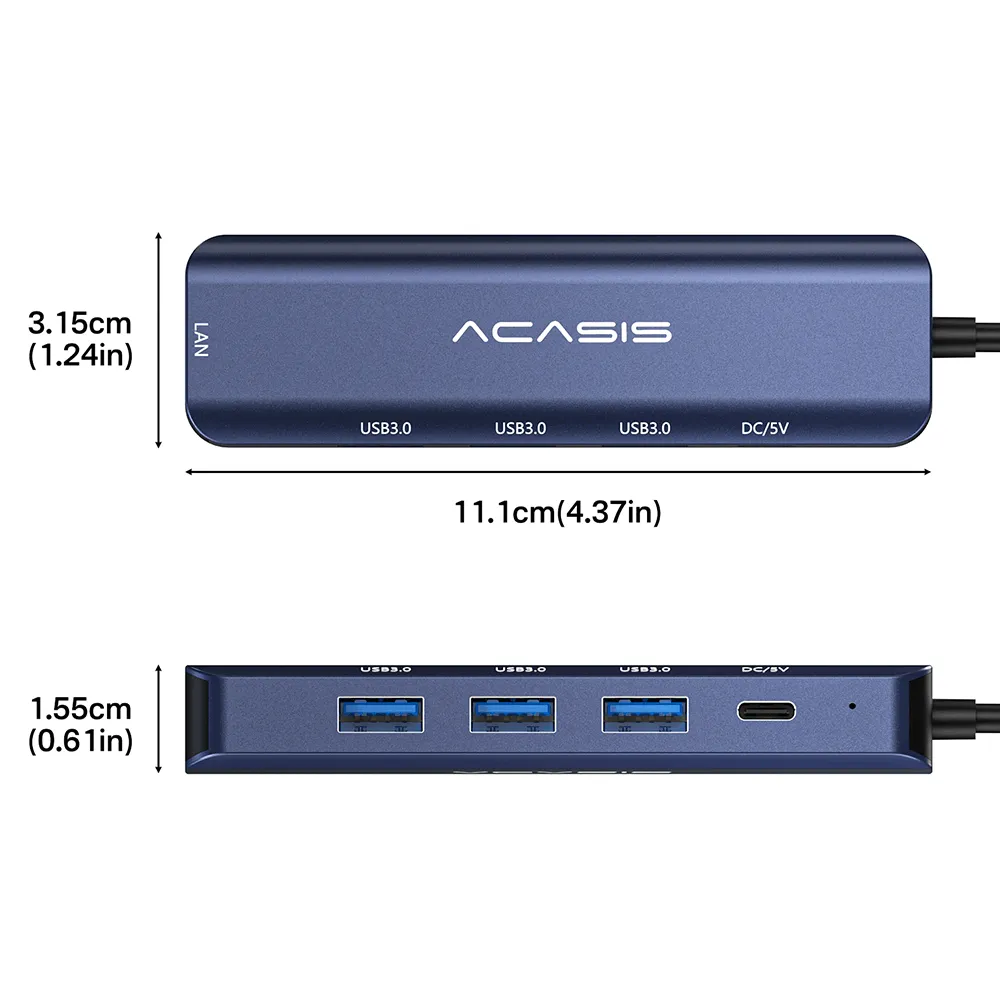 Acasis 5-in-1 Type-C Hub 5Gbps Multifunction Docking Station Converter