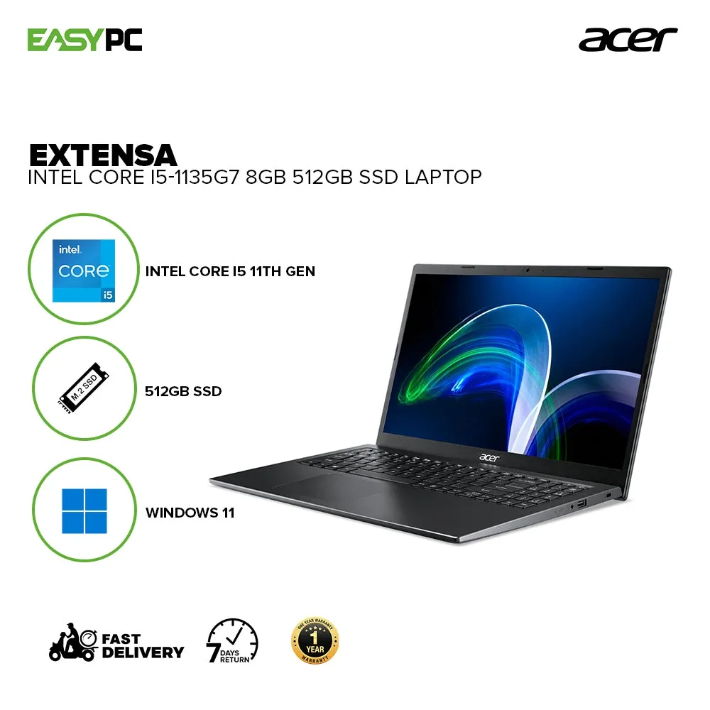 Acer Extensa EX215-54-566Z Intel Core i5-1135G7 Intel Graphics 8GB DDR4 512GB SSD Windows 11 Laptop