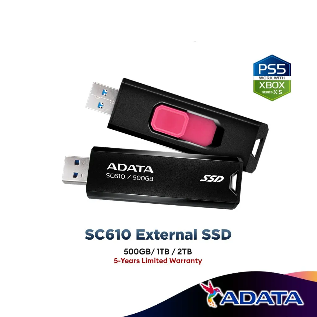 Adata SC610 USB3.0 Portable External SSD - (500GB / 1TB / 2TB)