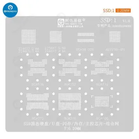 AMAOE SSD DDR Memory 0.12mm BGA Reballing Stencil Template Net