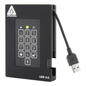 Apricorn Aegis Padlock Fortress Portable Encrypted Rugged Hard Drive