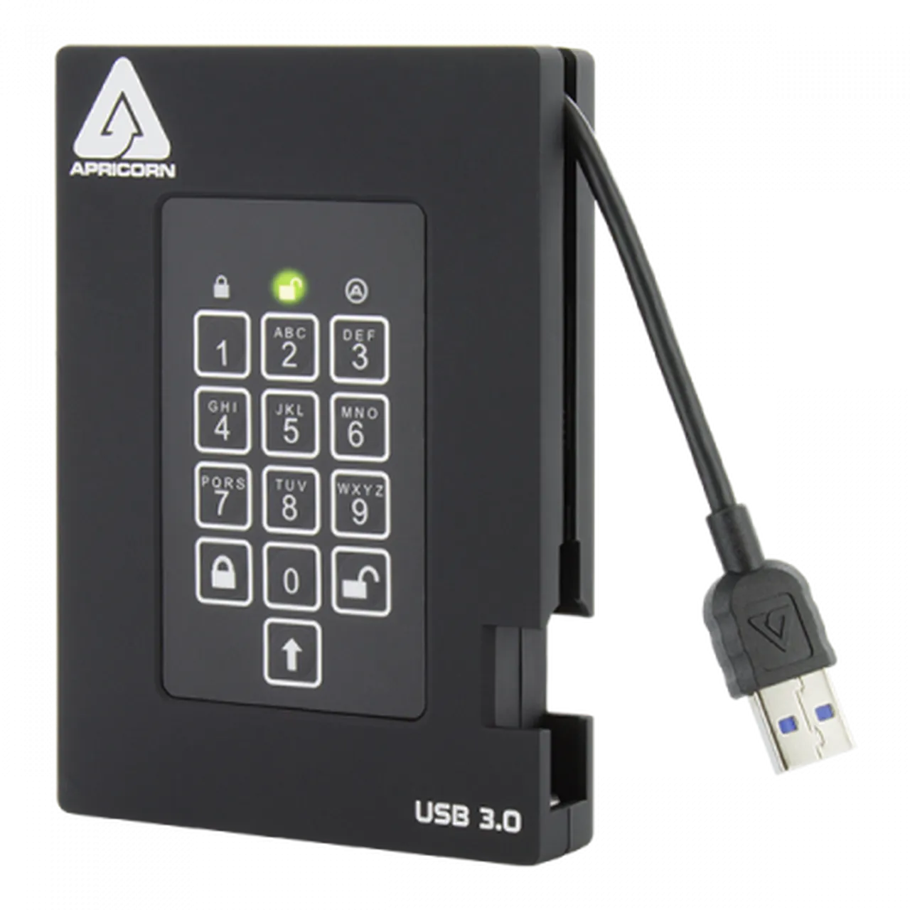 Apricorn Aegis Padlock Fortress Portable Encrypted Rugged Hard Drive