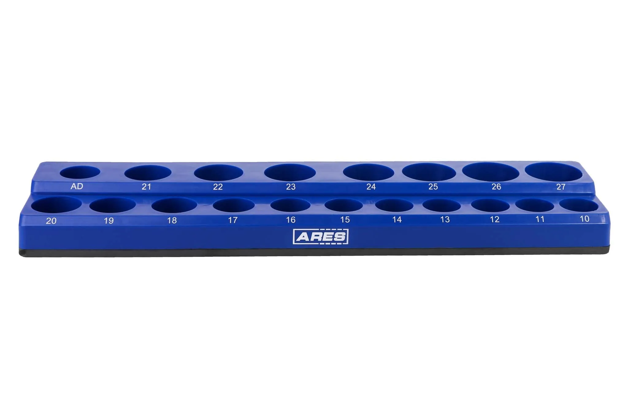 ARES 60010 - 19-Piece 1/2-Inch Blue Metric Magnetic Socket Organizer