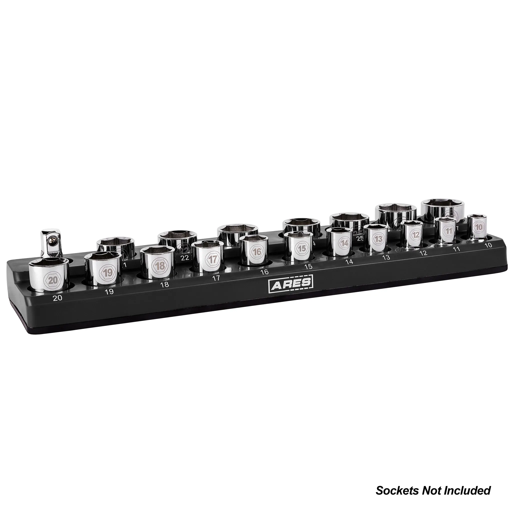 ARES 60034 - 3-Pack Black Metric Magnetic Socket Organizer Set