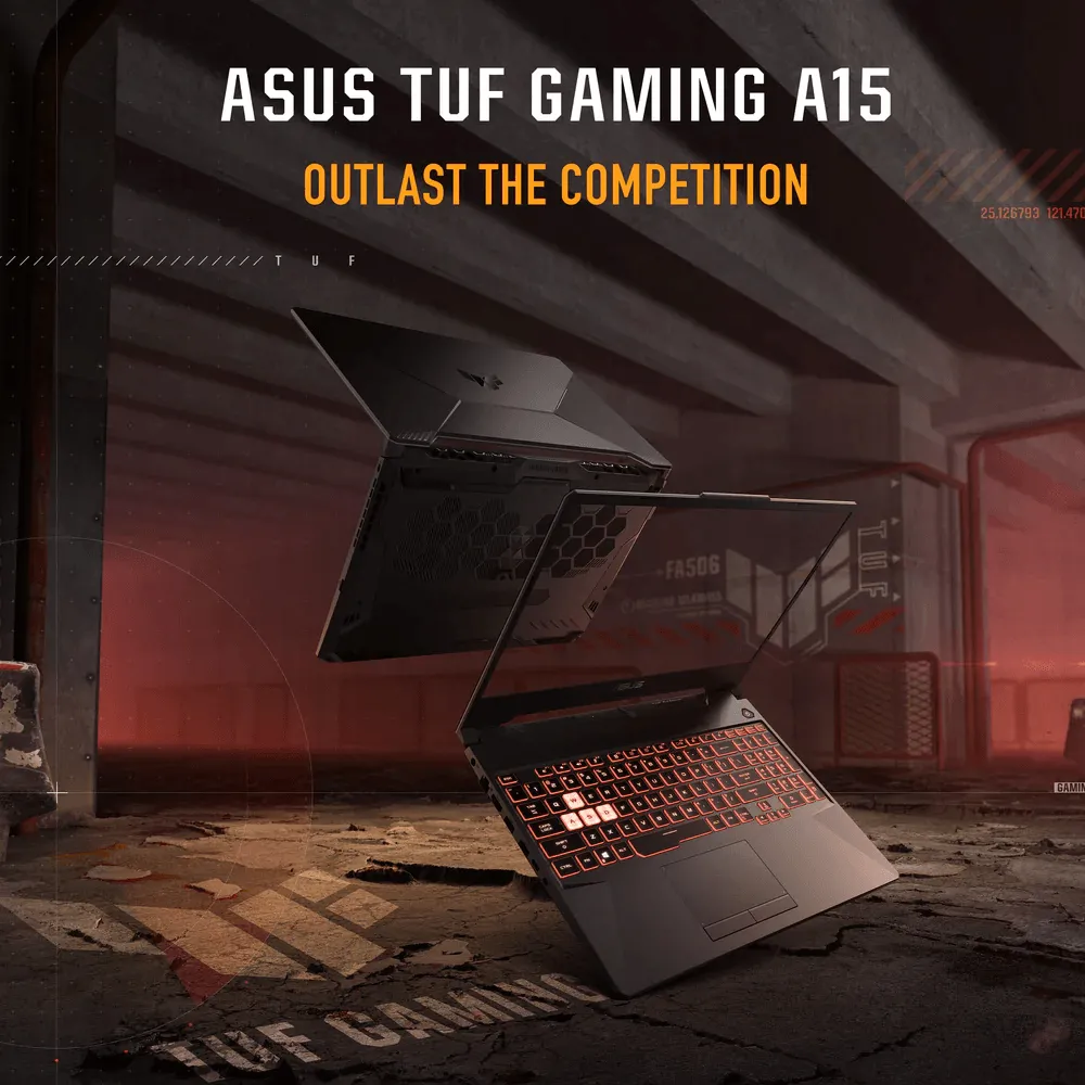 Asus TUF Gaming A15 FA506NC-HN005W Laptop (AMD Ryzen 5-7535HS - 8GB Ram - M.2 NVMe 512GB - Nvidia RTX 3050 4GB - 15.6 Inch FHD IPS 144Hz - Win11) - Graphite Black