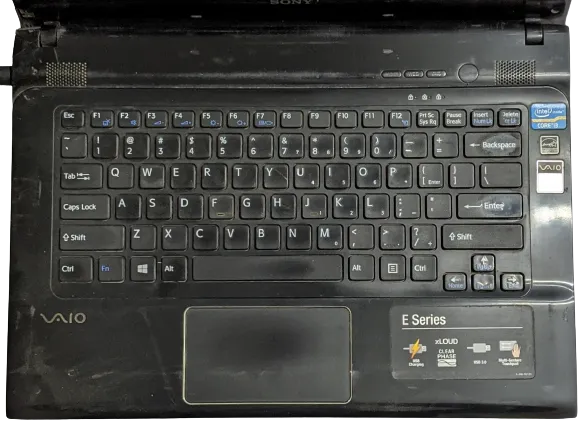 Refurbished Sony VAIO Black Laptop with 14 Display, Intel Core i3 Processor, 500GB HDD, and 4GB RAM.