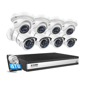 C428/C261 5MP PoE Security Camera System   4TB Hard Drive