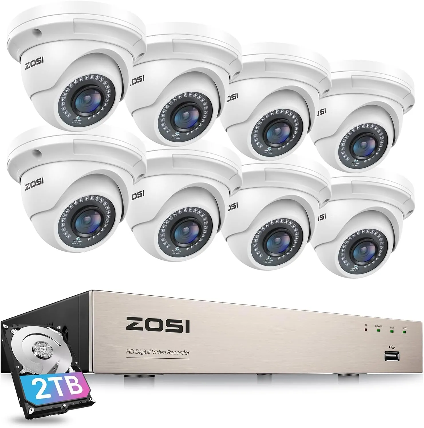 C429 5MP 8Cam PoE Security Camera System   2TB HDD