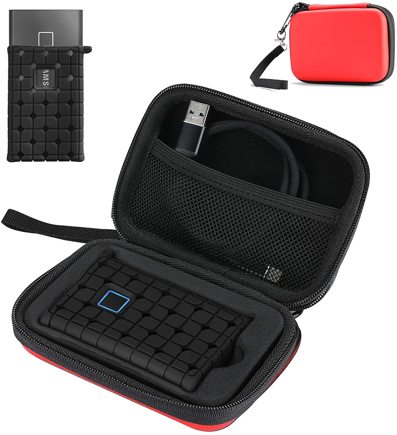 (CASE ONLY) Hard Carrying Case with Silicone Cover for Samsung T7/T7 Touch Portable SSD | ProCase