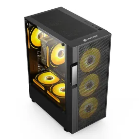 Champ Gaming Computer Case With 4 RGB fans (LGT-602) Black