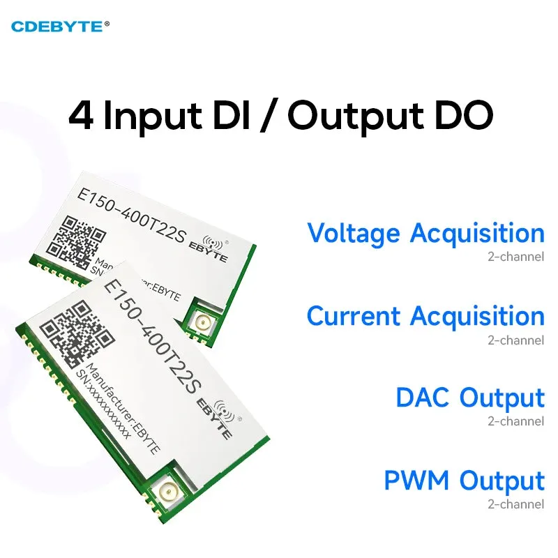 EBYTE E150-400T22S PA LNA 5.6Km SMD Wireless Acquisition Control Module LoRa Spread Spectrum Module 22dBm 4DI 4DO ModBus