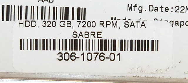 EMC 306-1076-01 Maxtor 7200RPM 320GB SATA Hard Drive 7L320S0