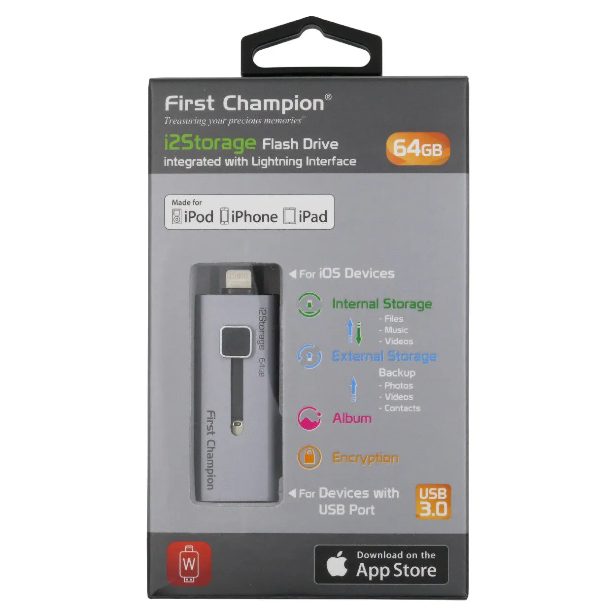 First Champion Mfi Lightning Flash Drives i2Storage USB 3.0 - 64GB