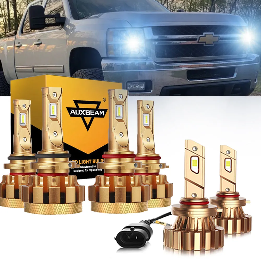 For 2003-2006 Chevrolet Silverado 2500 HD F-16 Plus Series Built-in Canbus Automotive Grade 14000LM LED Light Bulbs High Low Beam Bundle