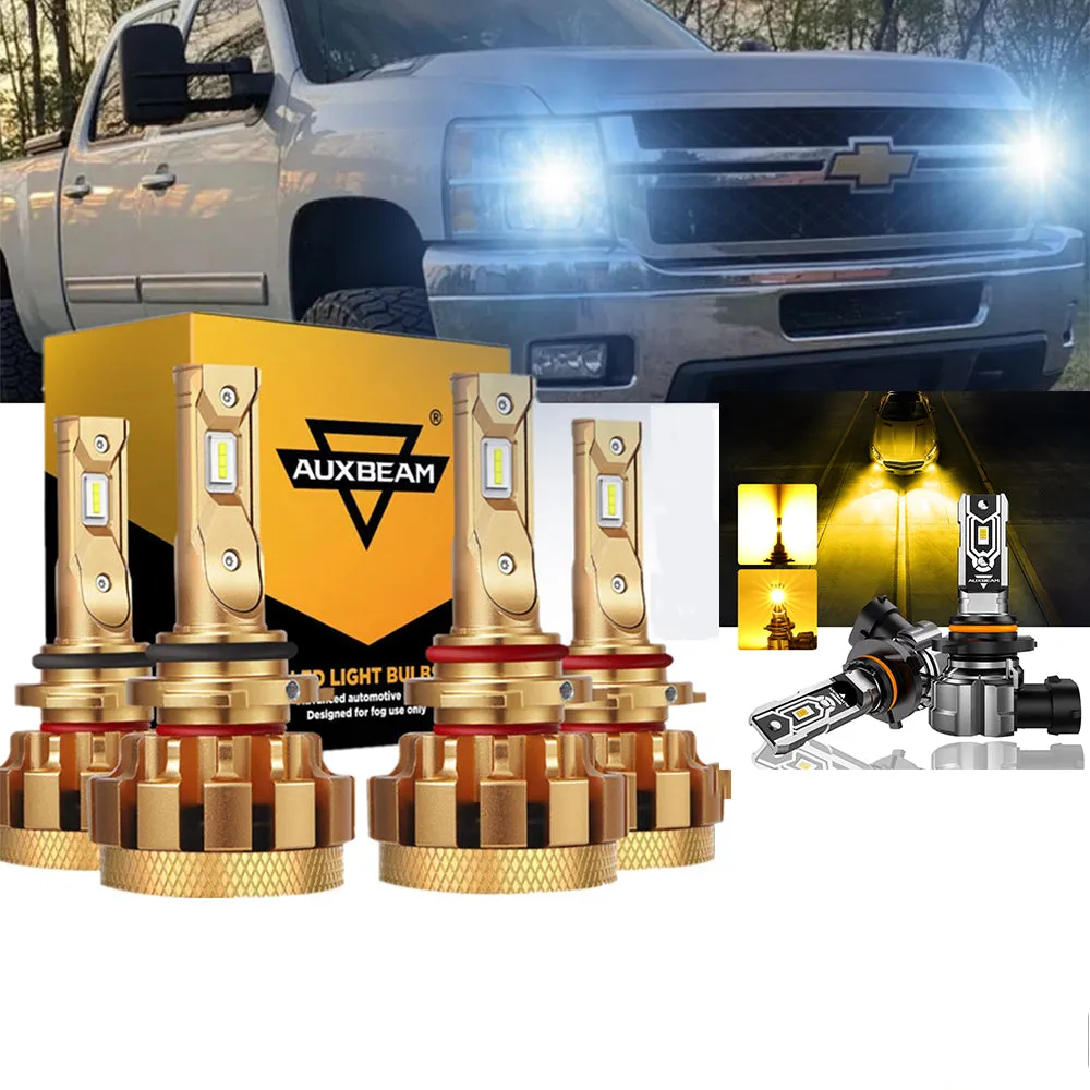 For 2003-2006 Chevrolet Silverado 2500 HD F-16 Plus Series Built-in Canbus Automotive Grade 14000LM LED Light Bulbs High Low Beam Bundle