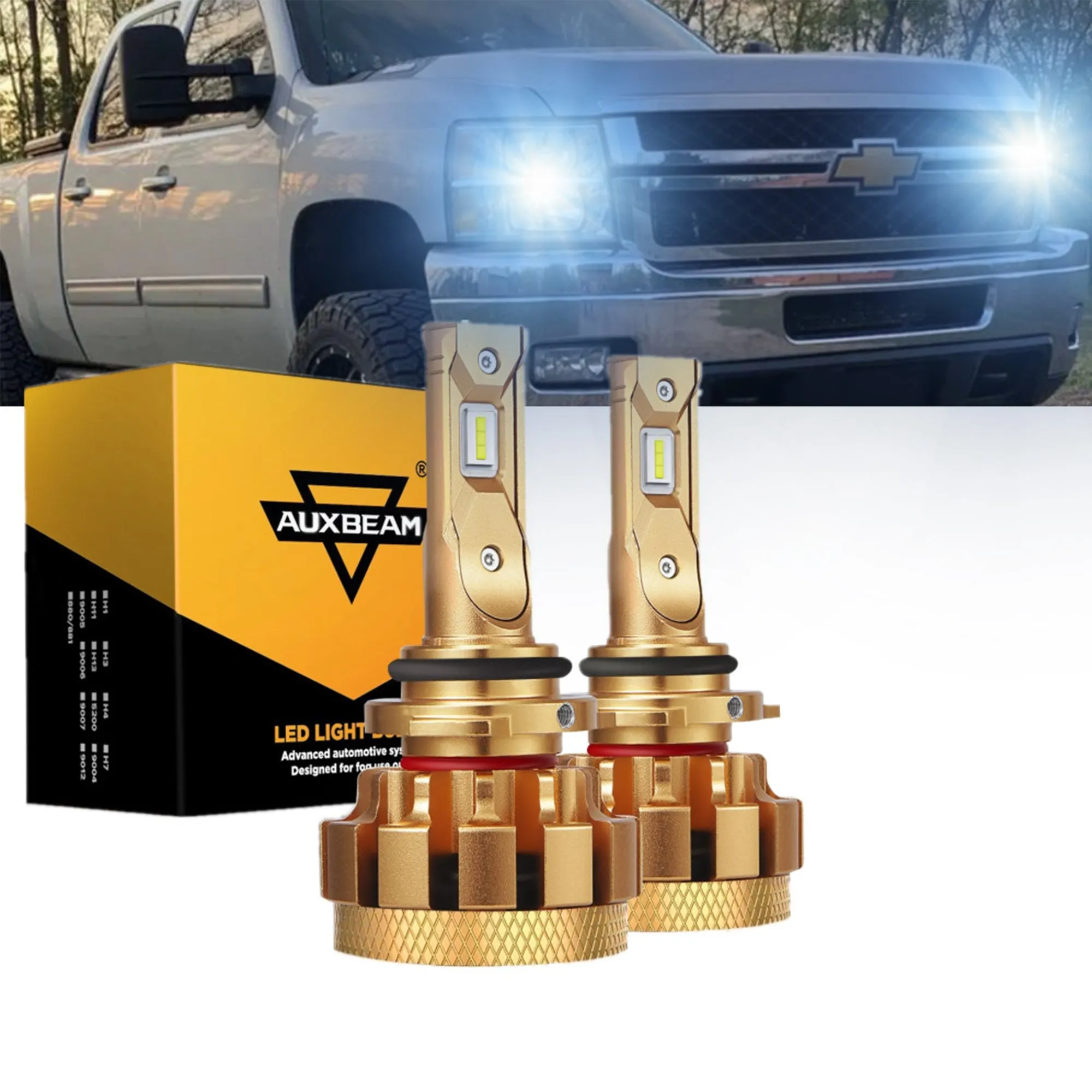 For 2003-2006 Chevrolet Silverado 2500 HD F-16 Plus Series Built-in Canbus Automotive Grade 14000LM LED Light Bulbs High Low Beam Bundle