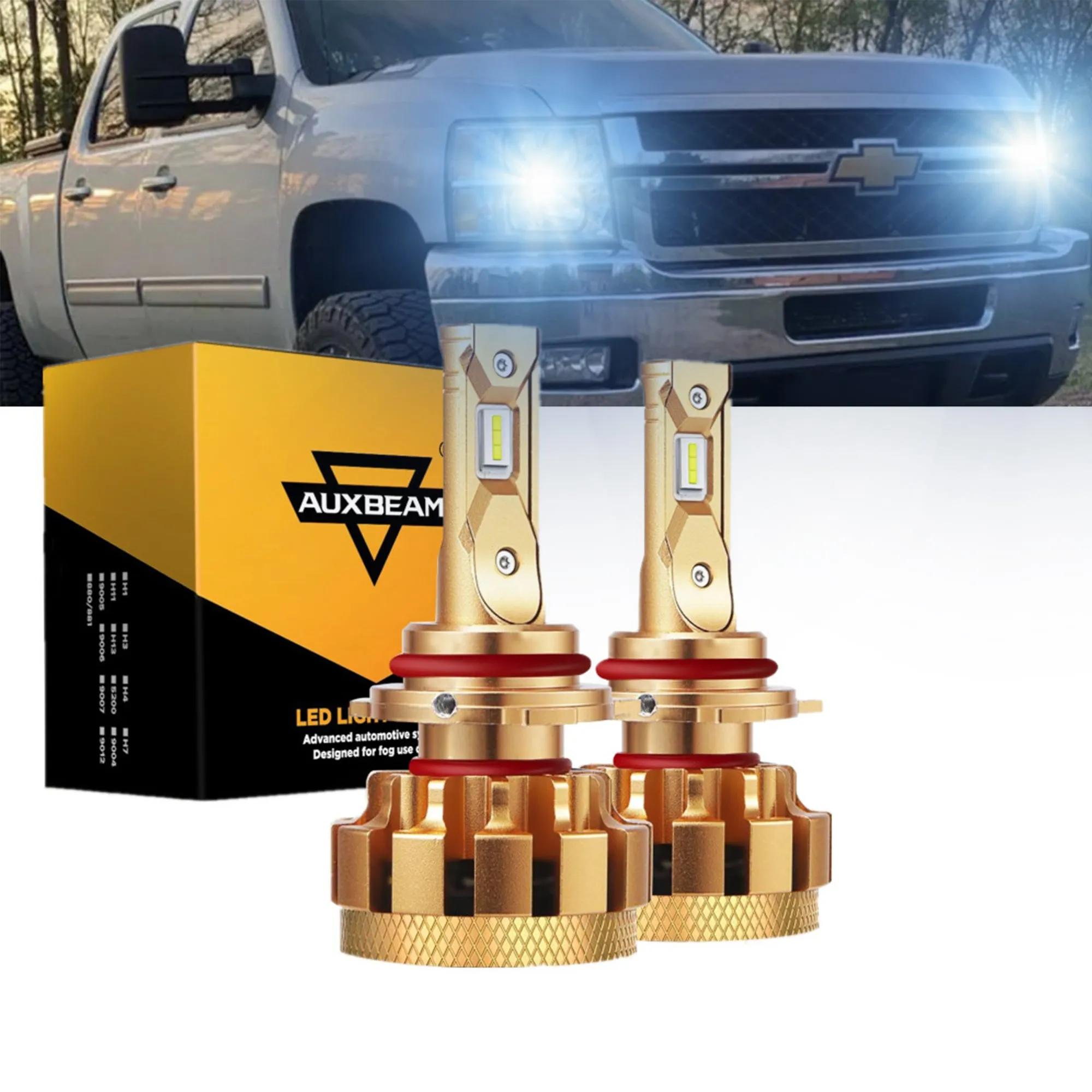 For 2003-2006 Chevrolet Silverado 2500 HD F-16 Plus Series Built-in Canbus Automotive Grade 14000LM LED Light Bulbs High Low Beam Bundle