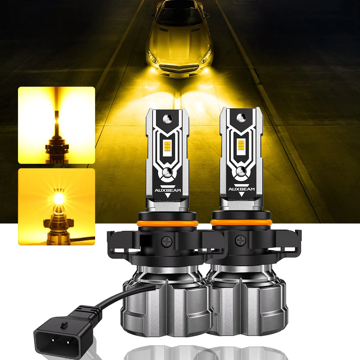 For 2007 Chevrolet Silverado 3500 F-16 Plus Series Built-in Canbus Automotive Grade 14000LM LED Light Bulbs High Low Beam Bundle