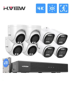 Optimized Title: Advanced 8-Channel 4K 8MP PoE Security Camera System with Smart Dual Illumination, Audio Recording, Person Detection - HVK8-800S2 800S6-8MP