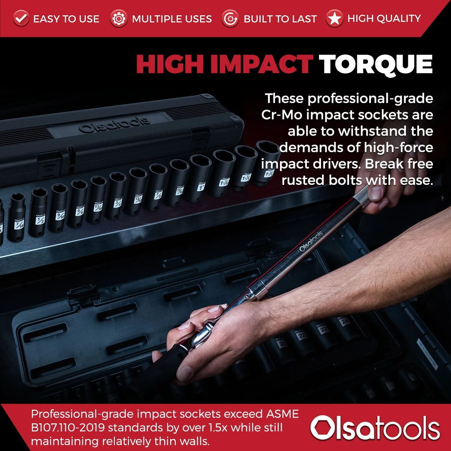 Impact Socket Set with a Magnetic Organizer