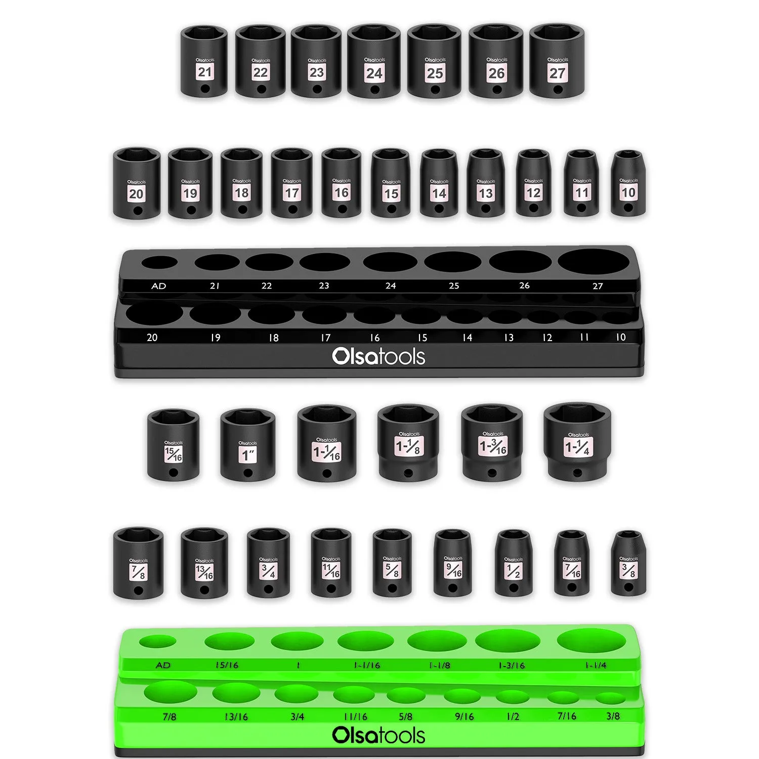 Impact Socket Set with a Magnetic Organizer