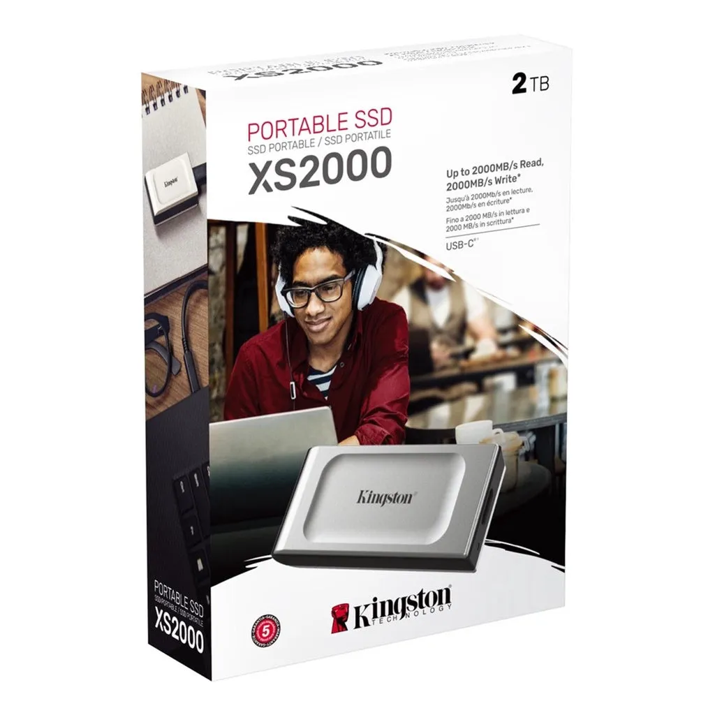 Kingston XS2000 (500GB/1TB/2TB) Portable SSD (Type-C to Type-C) 20Gbps USB 3.2 Gen 2x2