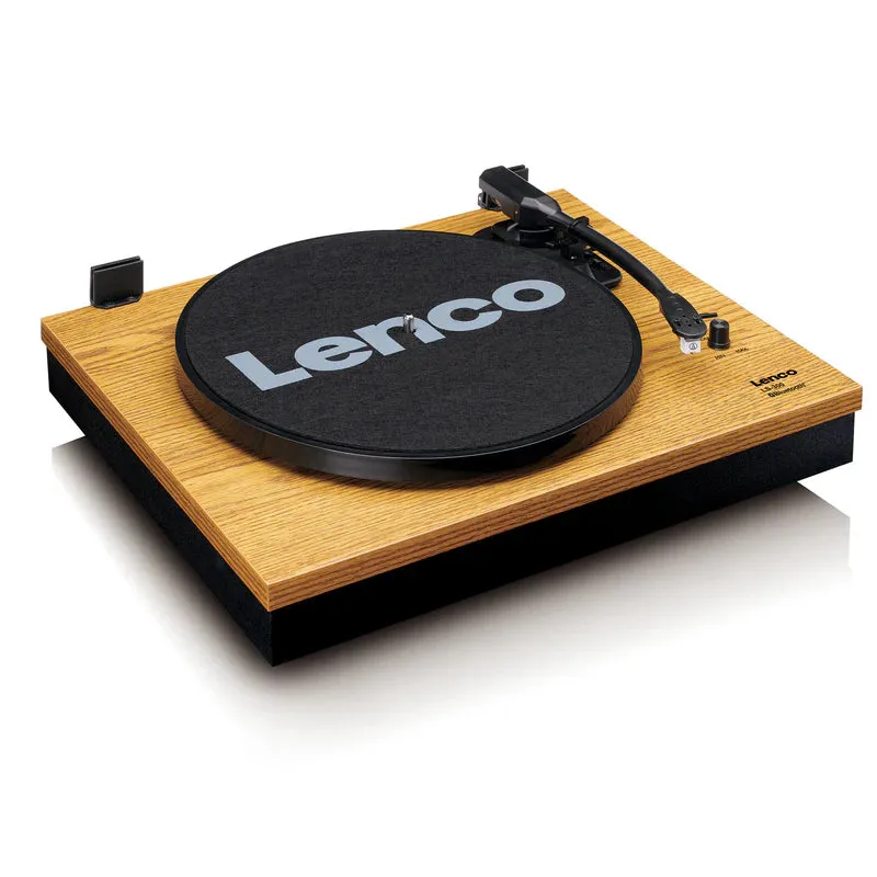 Lenco LS-300 Belt Drive Bluetooth Turntable and HiFi Speakers Pair Wood