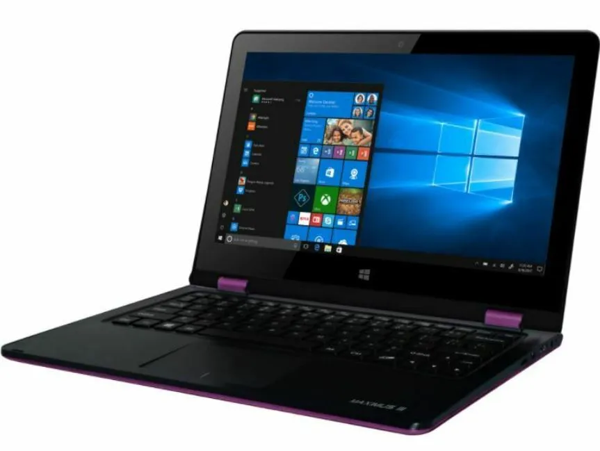 Maximus III - Affordable Ultra-Slim 11.6" Touch Screen, 1366 × 768 IPS High Resolution, Windows 10, Intel Atom Quad Core Processor, Cherry Trail Z8350 1.44GHz up to 1.92GHz, 2GB DDR3/32GB 360° Convertible Laptop - Under $300