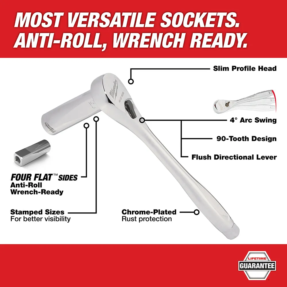 Milwaukee 48-22-9486 1/4 in. & 3/8 in. 106 Pc. Ratchet and Socket Set in PACKOUT™ - SAE & Metric