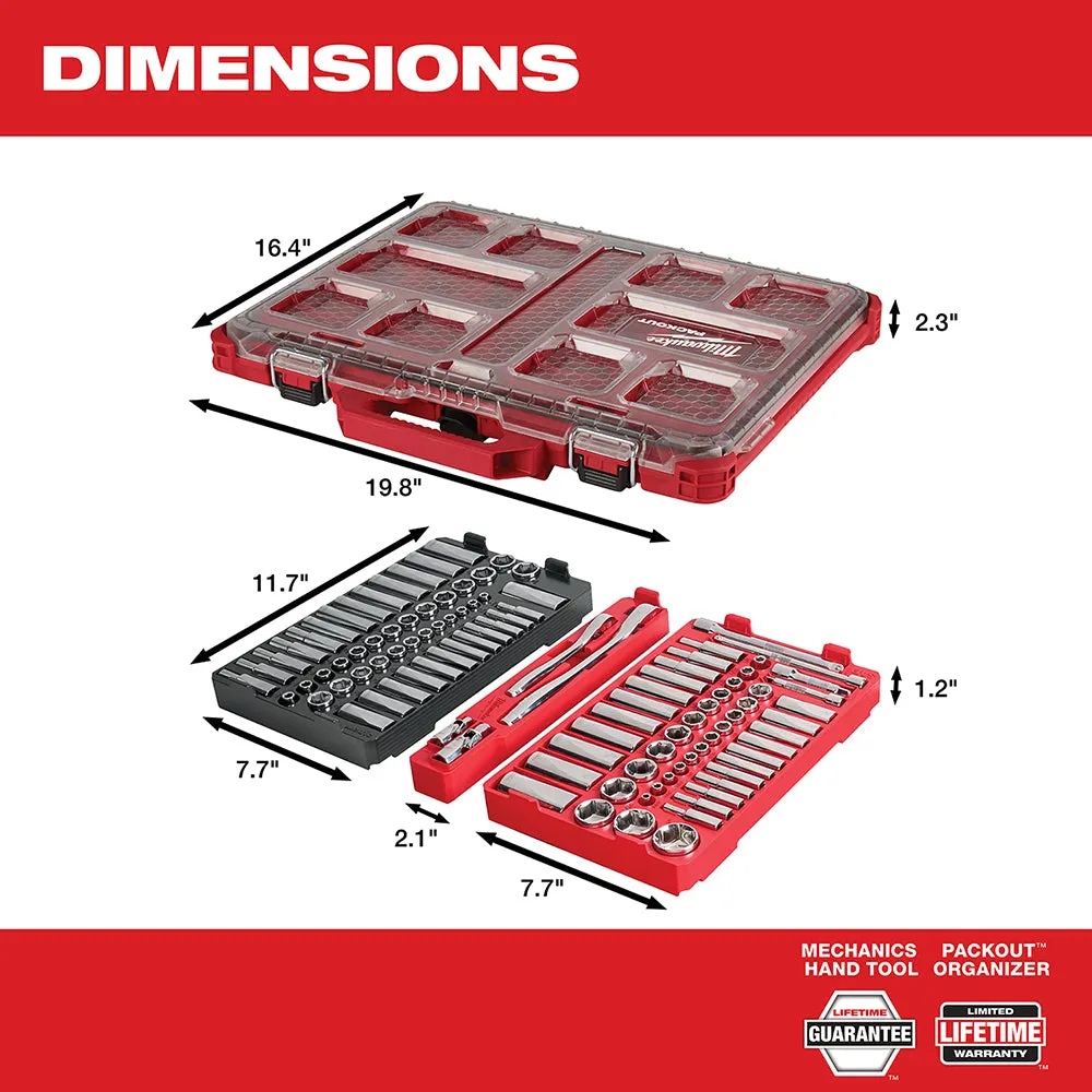 Milwaukee 48-22-9486 1/4 in. & 3/8 in. 106 Pc. Ratchet and Socket Set in PACKOUT™ - SAE & Metric