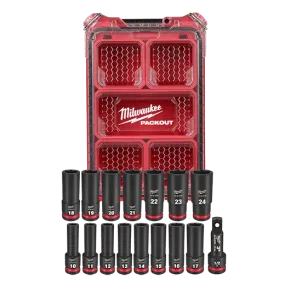 Milwaukee 48-66-6803 Shockwave Impact Duty™ Socket 1/2” Dr 16PC MM Packout Set