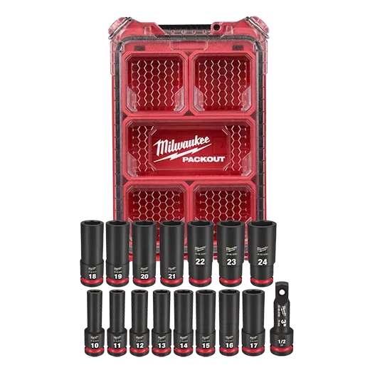 Milwaukee 48-66-6803 Shockwave Impact Duty™ Socket 1/2” Dr 16PC MM Packout Set