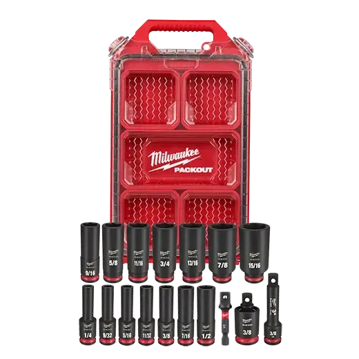 Milwaukee 49-66-6800 SHOCKWAVE Impact Duty™ Socket 3/8” Dr 17PC SAE PACKOUT Set