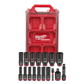 Milwaukee 49-66-6800 SHOCKWAVE Impact Duty™ Socket 3/8” Dr 17PC SAE PACKOUT Set