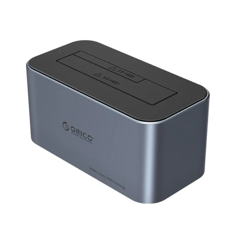 Orico Hdd/Ssd 2.5"/3.5" Single Bay Dock | Type-C | 10Gbps | 3.5 Inch Sata Hdd/ Ssd Compatible | 18Tb Max Capacity | 12V2A Power Supply | Type-C Data Cable | Dustproof Design And Uasp Accleration Support