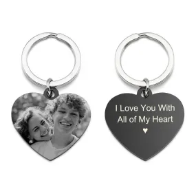 Personalized Heart Photo Calendar Message Keychain | Jovivi