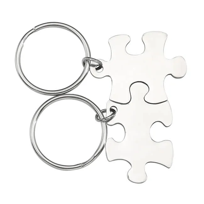 Personalized Puzzle Matching Message Keychain 2PCS | Jovivi