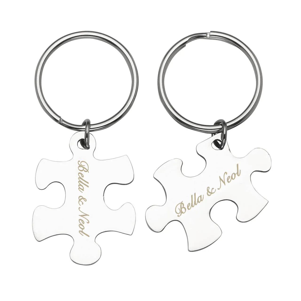 Personalized Puzzle Matching Message Keychain 2PCS | Jovivi