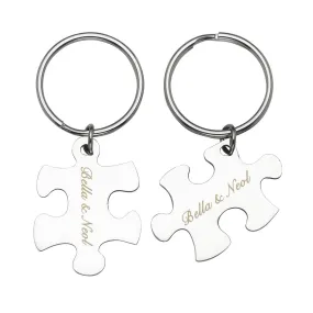 Personalized Puzzle Matching Message Keychain 2PCS | Jovivi