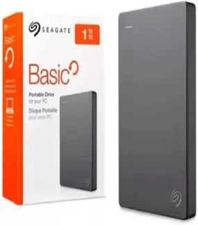 Seagate Basic 1TB Portable External Hard Drive, 2.5", USB 3.0, Wired 2.5 inch External HDD, Grey