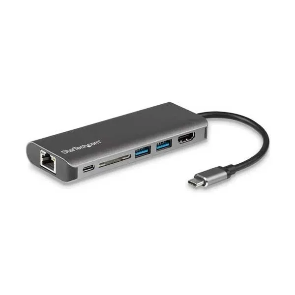 StarTech DKT30CSDHPD USB-C Travel Mini Docking Station with 4K HDMI, 2-Port USB 3.0, SD/SDHC Reader, Gigabit Ethernet, and 60W PD Pass-Through