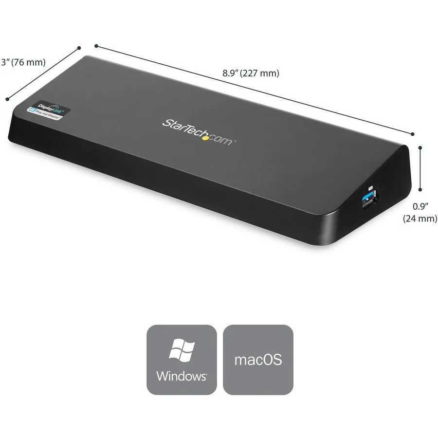 StarTech USB3DOCKHDPC Dual Monitor USB 3.0 Docking Station with HDMI & 4K DisplayPort