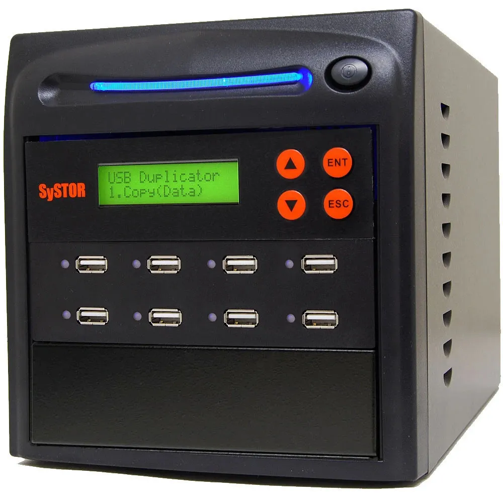 Systor 1 to 7 USB Duplicator & Sanitizer 2GB/Min - Standalone Multiple Flash Memory Copier & Storage Drive Eraser, Speeds Up to 33MB/Sec (SYS-USBD-7)