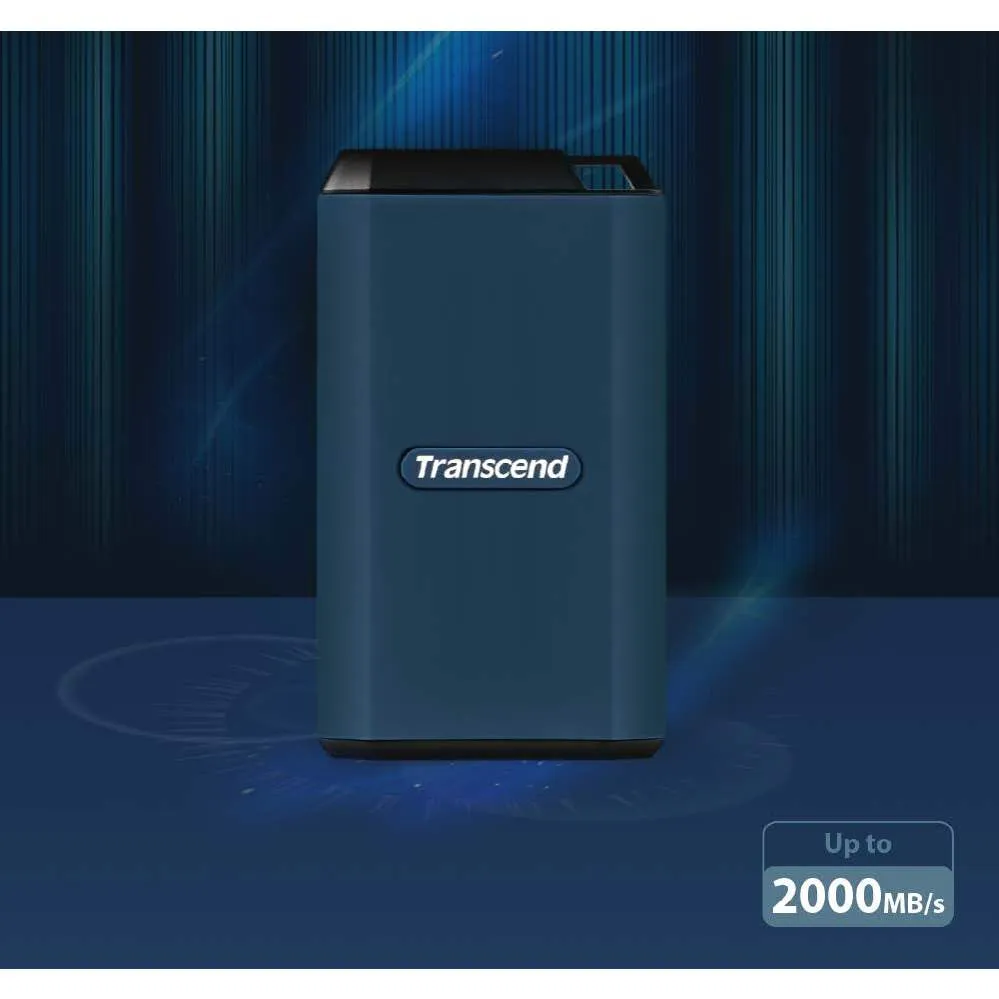 Transcend ESD410C Portable SSD USB-C 20Gbps Dark Blue ( 1TB / 2TB / 4TB ) IPX5 Water-Resistant & US Military Drop-Test